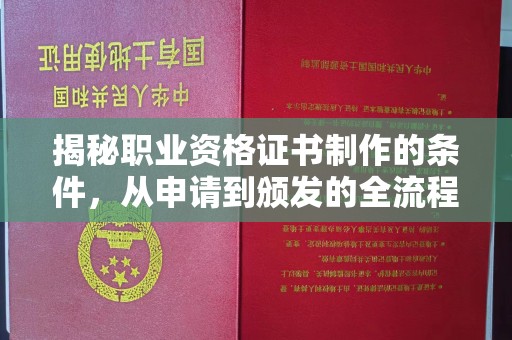 东兴揭秘职业资格证书制作的条件，从申请到颁发的全流程解析
